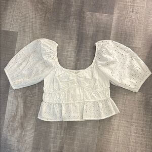 a new day white eyelet top